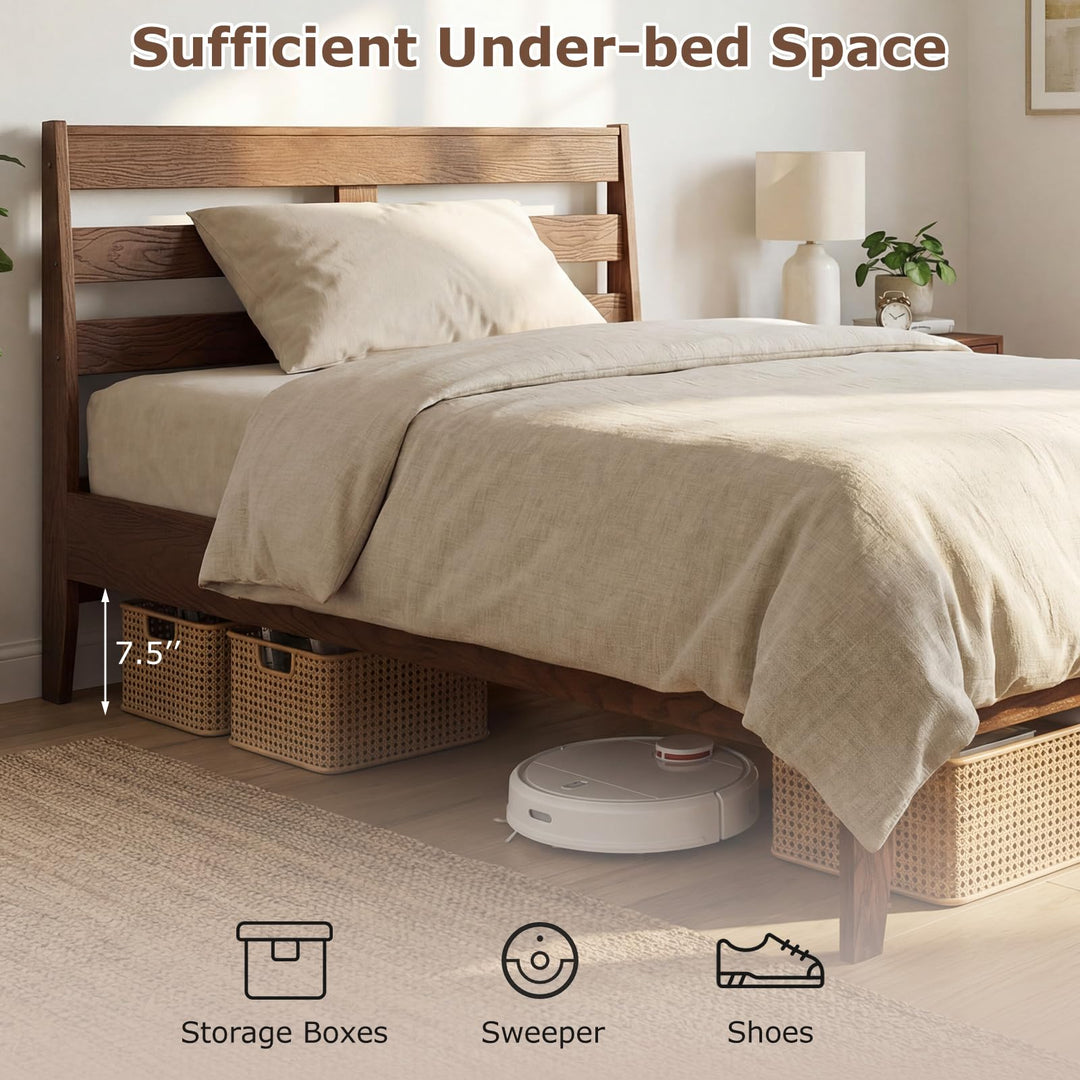 Giantex Twin Size Bed Frame with Slat Headboard