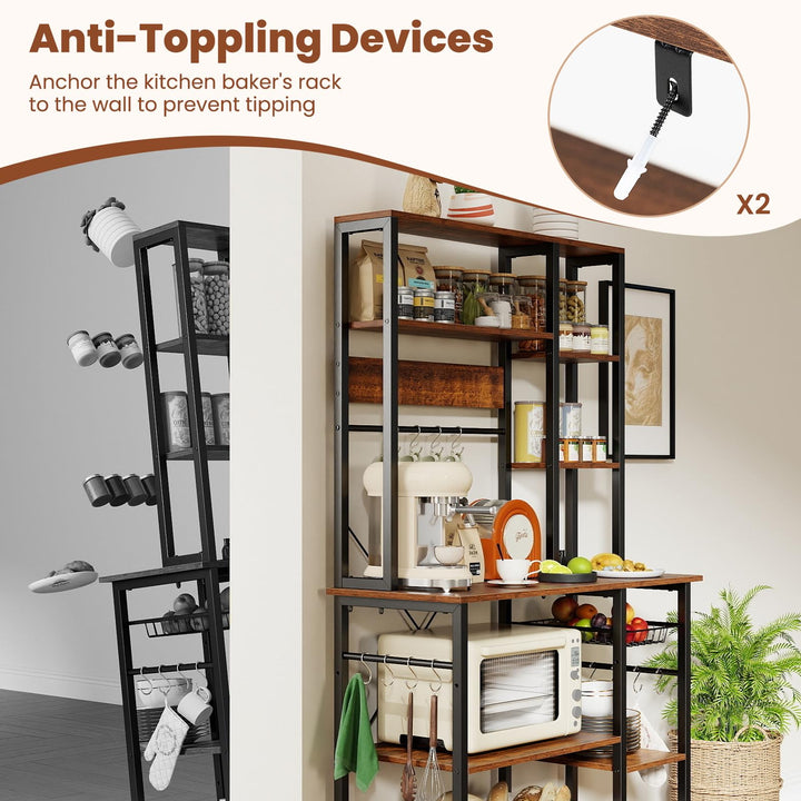 Giantex  6-Tier Large Bakers Rack with Power Outlet