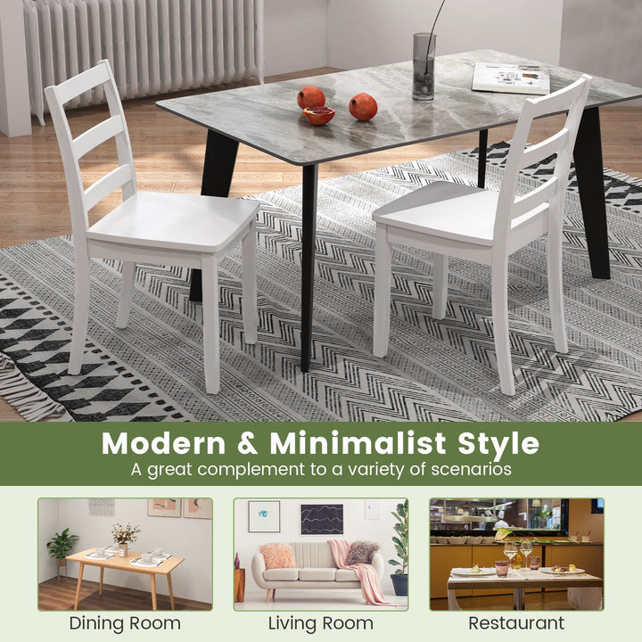 Wood Dining Chairs, White - Giantex