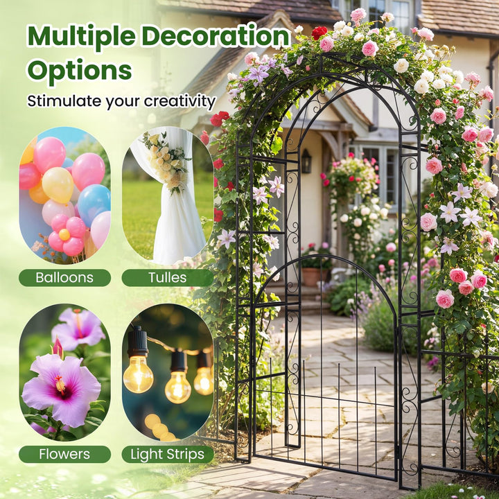 Giantex 84'' Garden Arbor with Gate for Backyard Lawn