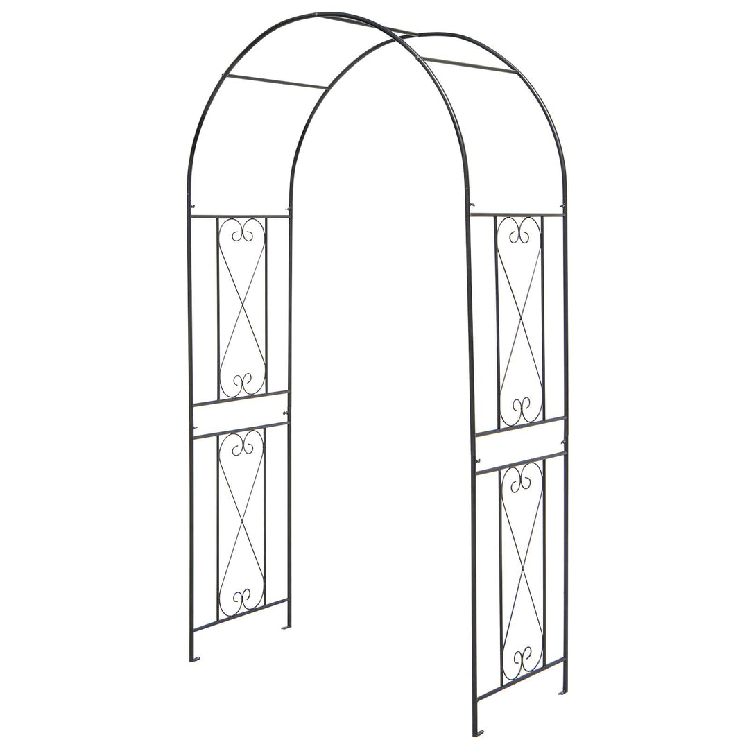Giantex Garden Arbors Trellises, 7.2FT Metal Garden Arch for Climbing Plants Roses