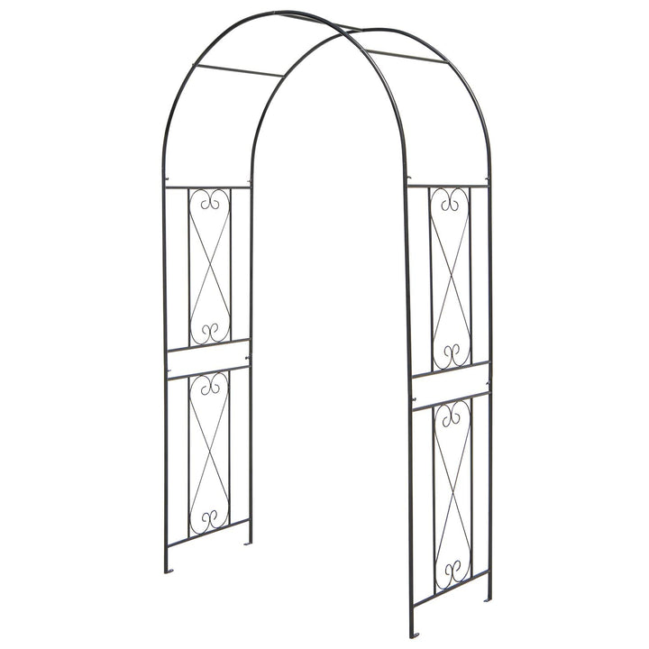Giantex Garden Arbors Trellises, 7.2FT Metal Garden Arch for Climbing Plants Roses