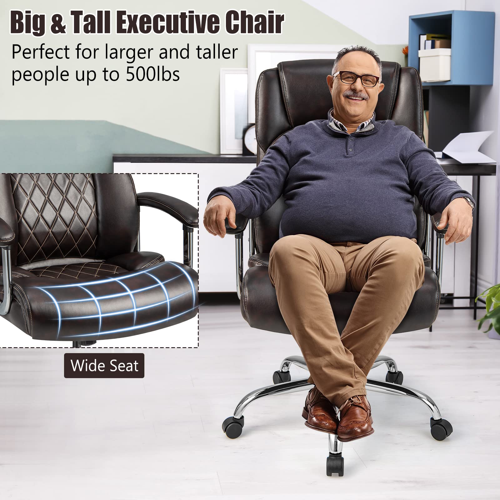 Giantex 500LBS Big and Tall Office Chair