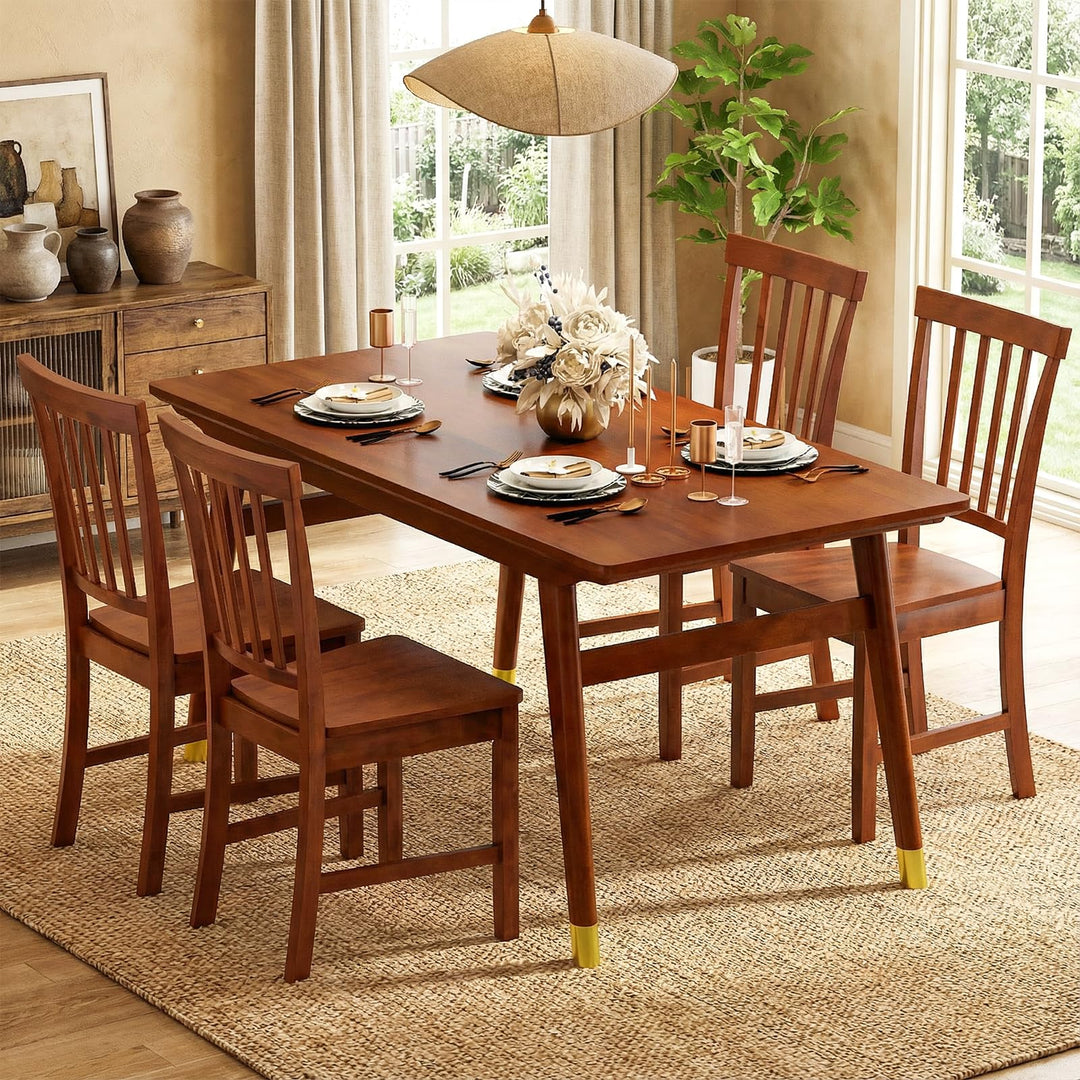 Giantex Set of 4/ 2 Dining Room Side Chair w/High Slat Back, Wood Legs