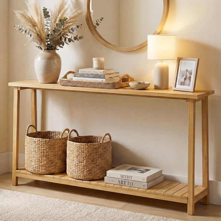 Giantex 71" Solid Wood Console Table(71" x 12" x 31")