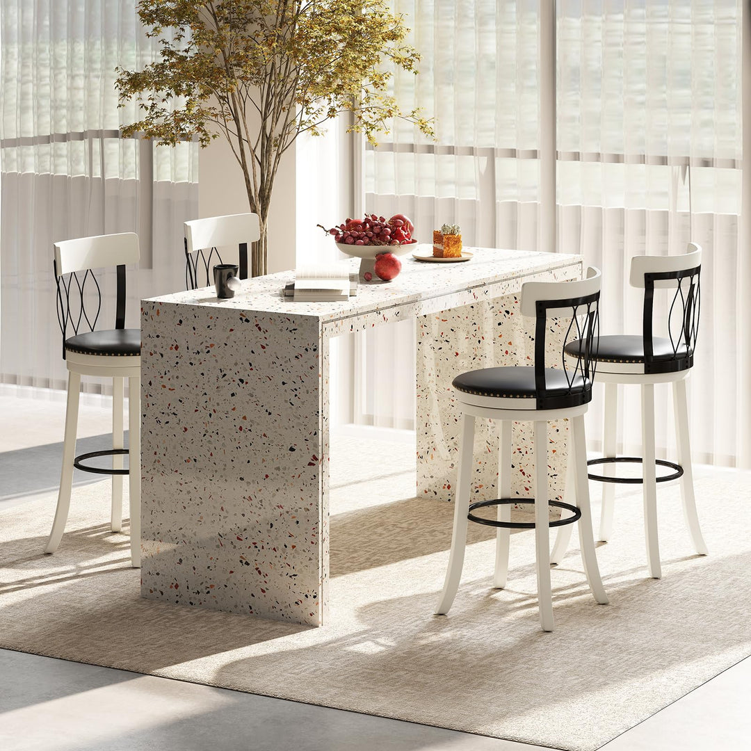 Giantex Swivel Bar Height Bar Chairs with Footrest