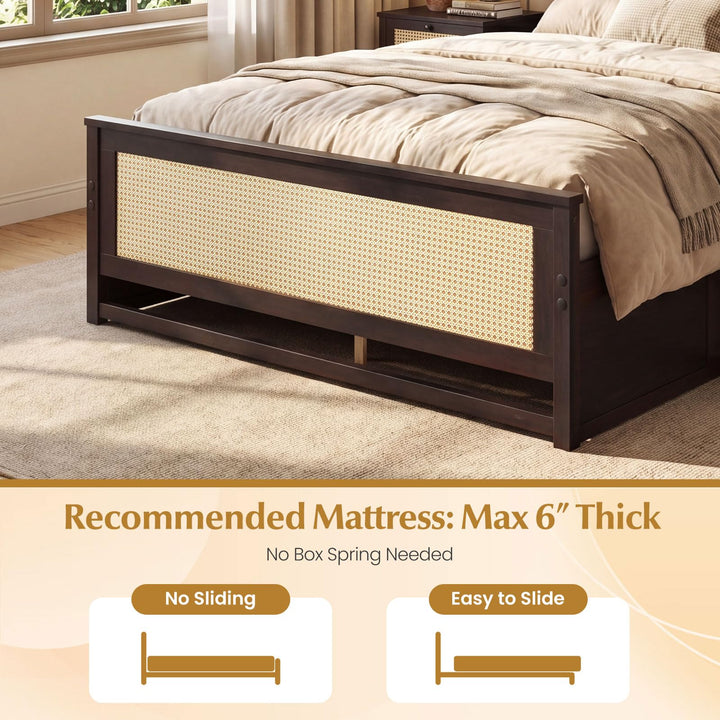 Giantex Full Size Bed Frame with 2 Storage Drawers