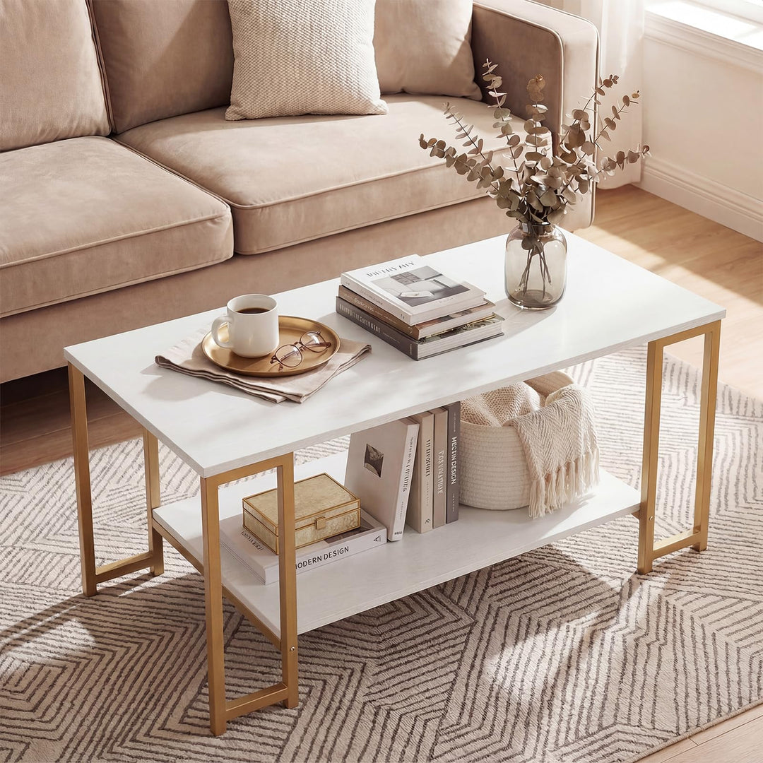 Giantex 2-Tier 39.5" Coffee Table with Storage