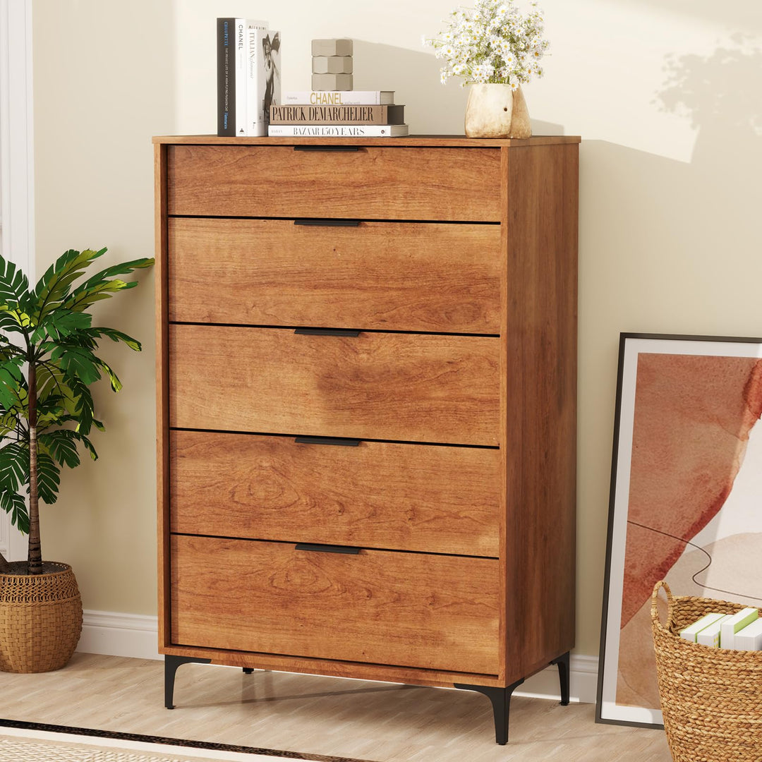 Giantex Wooden Storage Cabinet with Anti-Tip Kit & Sturdy Metal Legs