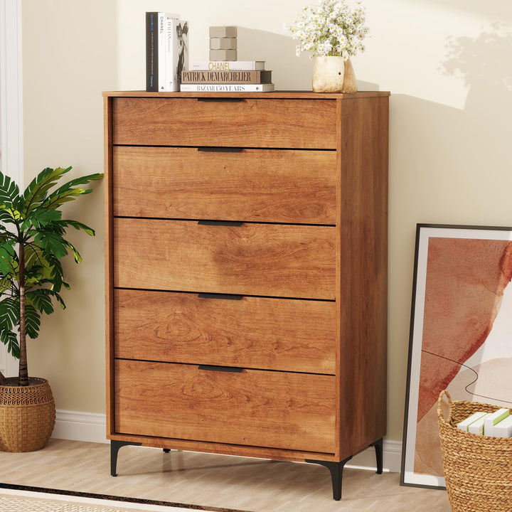 Giantex Wooden Storage Cabinet with Anti-Tip Kit & Sturdy Metal Legs