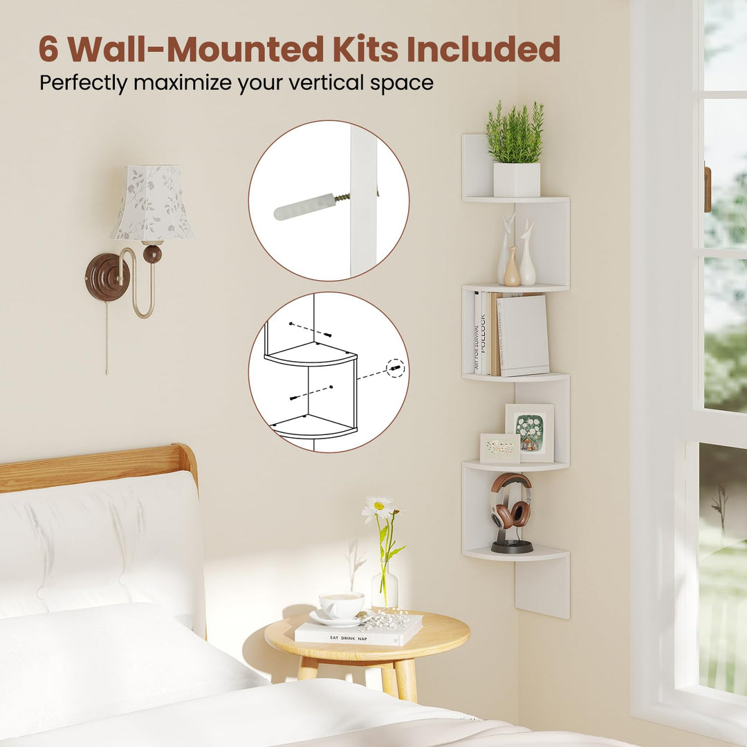 Giantex Corner Shelf Wall Mounted Set of 1/2