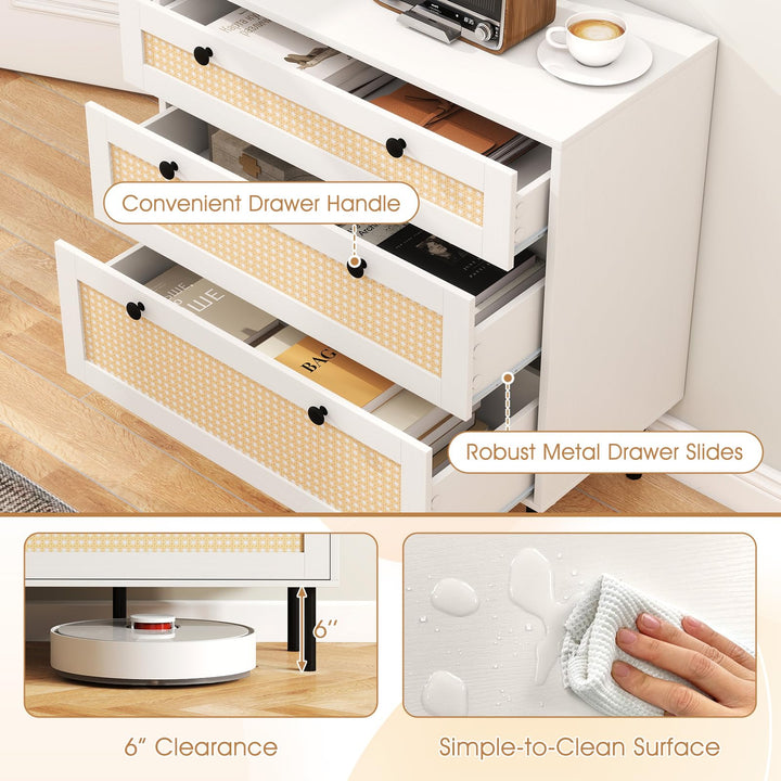 Giantex 3 Drawer Dresser for Bedroom - Closet Chest Organizer with Anti-toppling Device