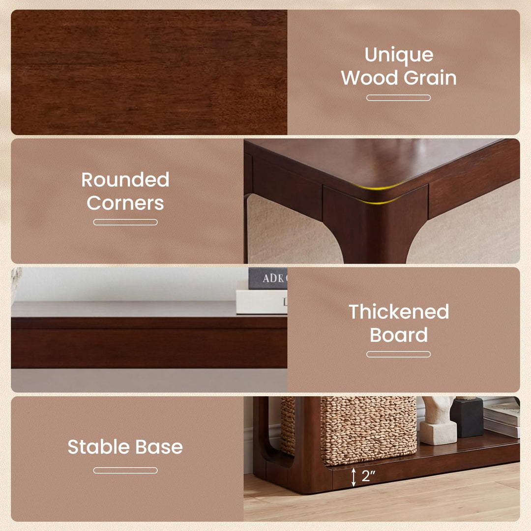 Giantex 47" Wood Console Table 2-Tier Mid Century Modern Entryway Table