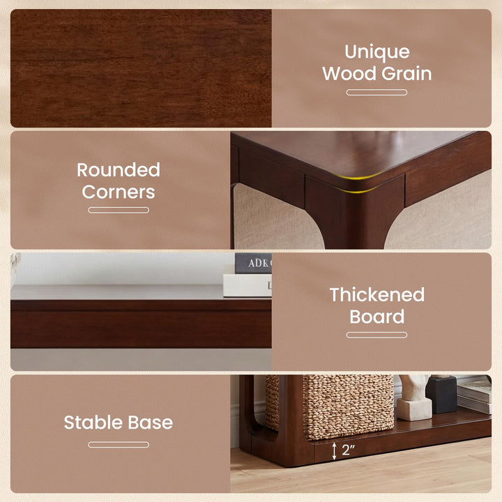 Giantex 47" Wood Console Table 2-Tier Mid Century Modern Entryway Table