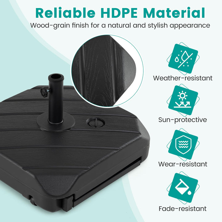 Giantex Rolling Patio Umbrella Base with Wheels and Pull Rod Fits 1.5&