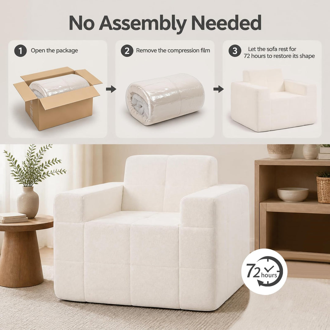 GIANTEX Boneless Single Sofa Chair with Terry Cloth Upholstery
