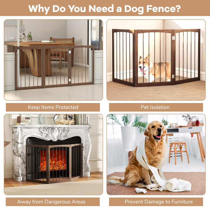 Giantex Freestanding Dog Gate for Small Medium Dogs