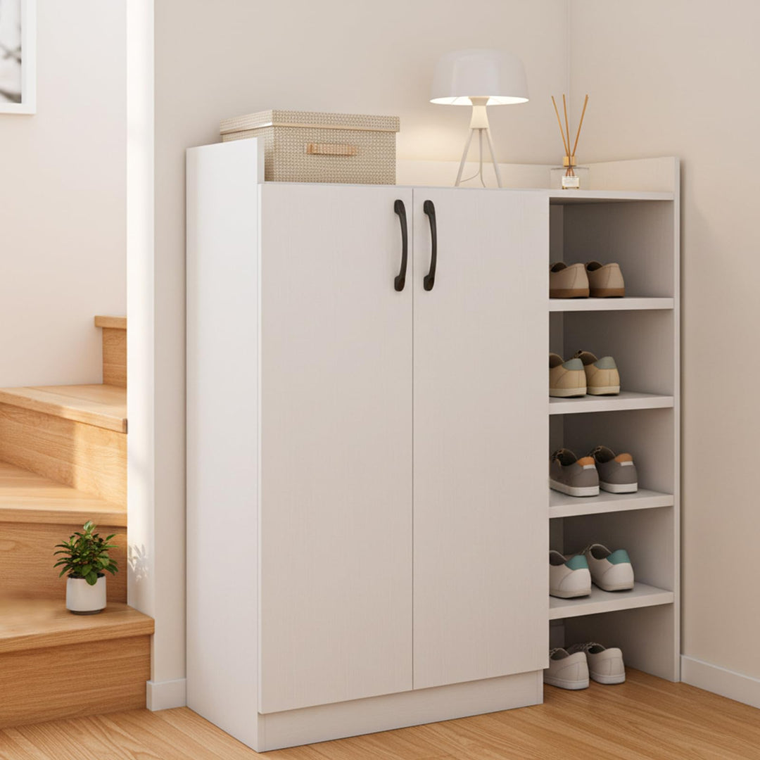 Giantex Wooden Shoe Storage Organizer w/2 Doors for Entryway