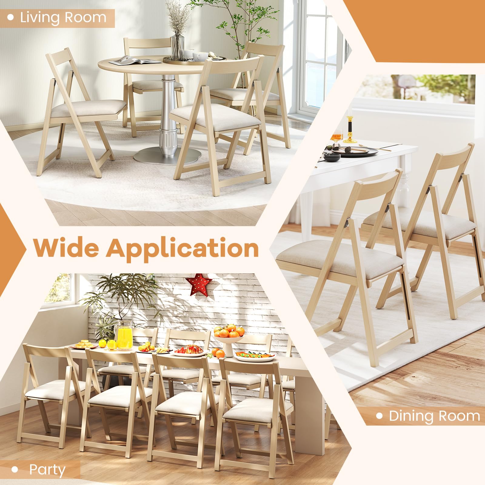 Giantex Folding Dining Chairs Set of 4