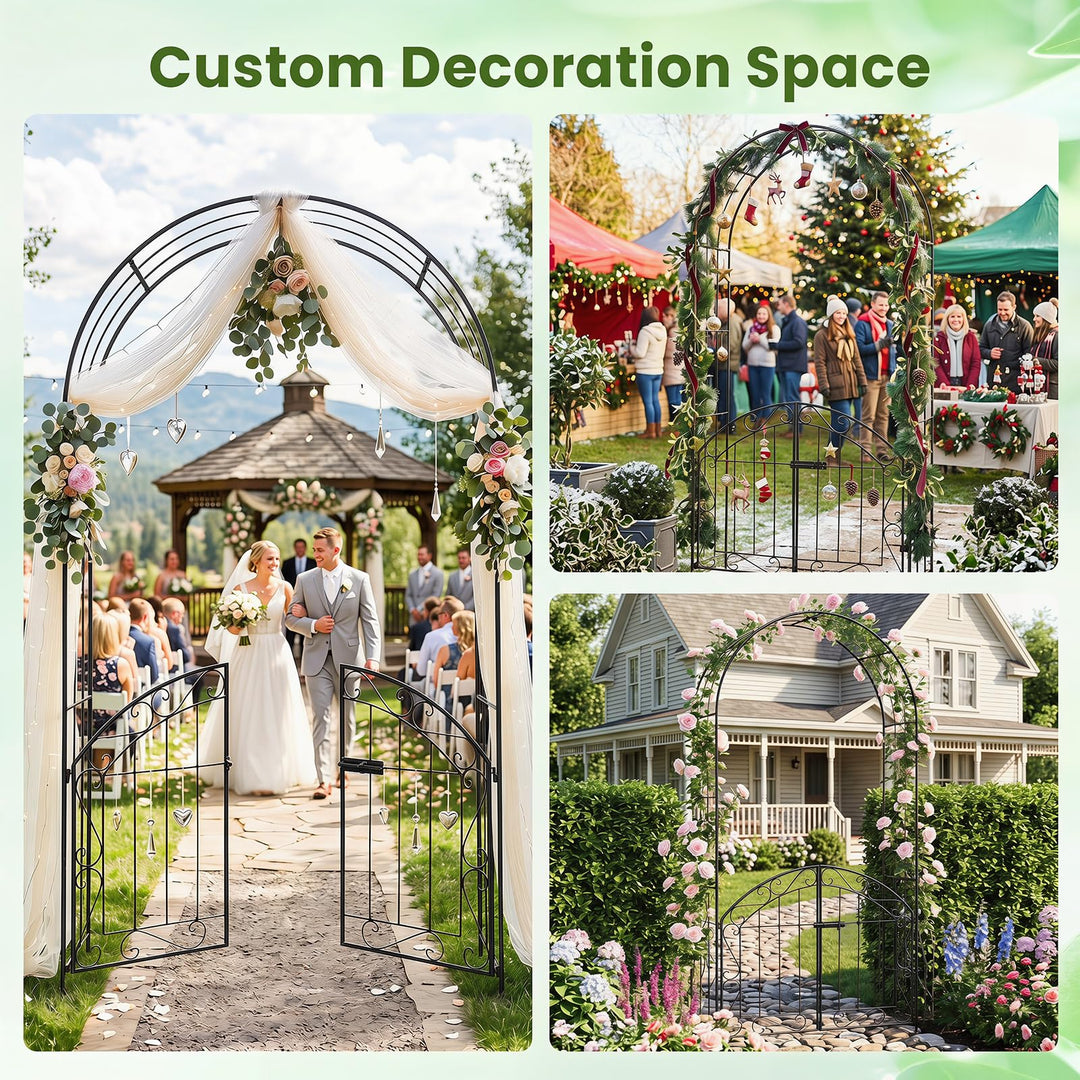 Giantex 79" H x 39" W Garden Arch with Gate