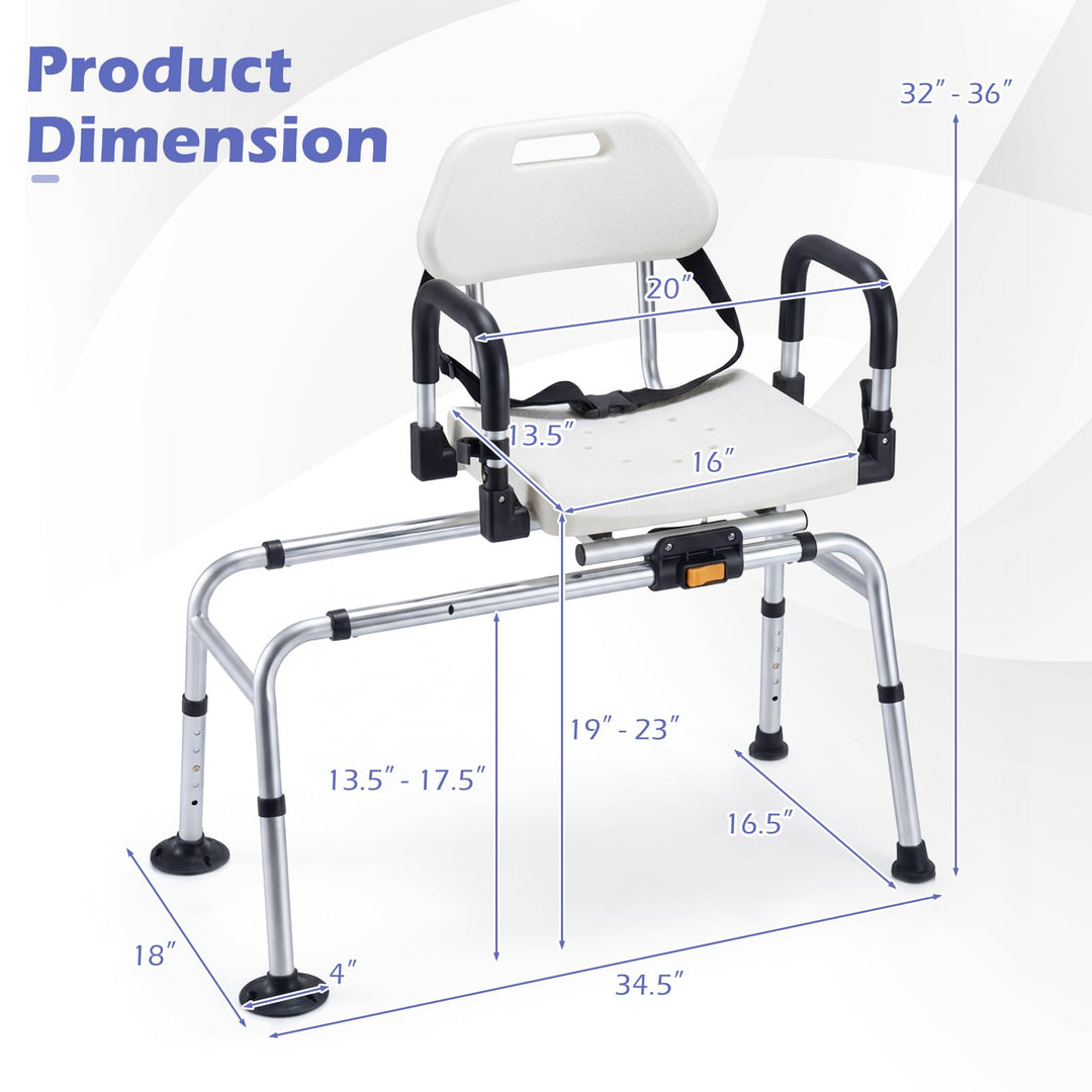 Giantex Sliding Shower Chair with Swivel Seat