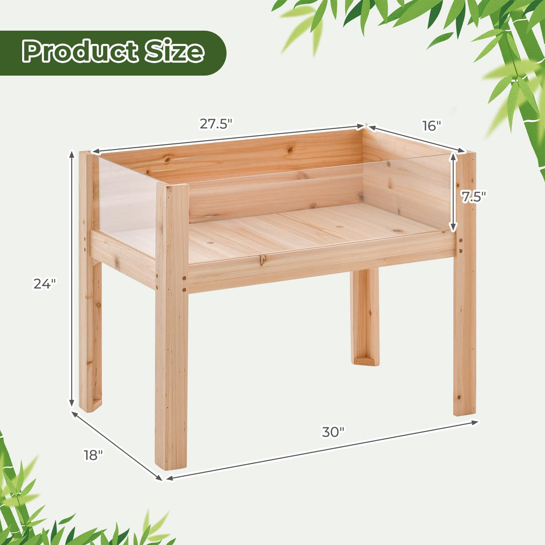 Giantex 30”x18”x24” Raised Garden Bed Elevated Wood Planter Box with Legs