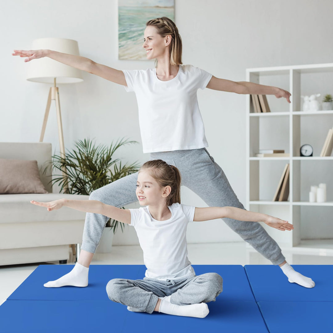 Giantex 6'x 2' Gymnastics Mat, 2" Thick Folding Tumbling Mat with Hook and Loop Fastener