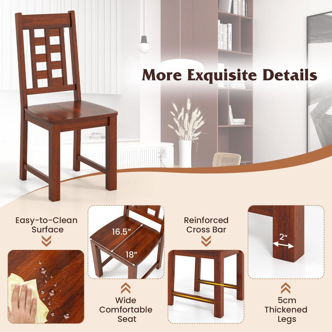Giantex Kitchen Chair with Solid Rubber Wood Frame