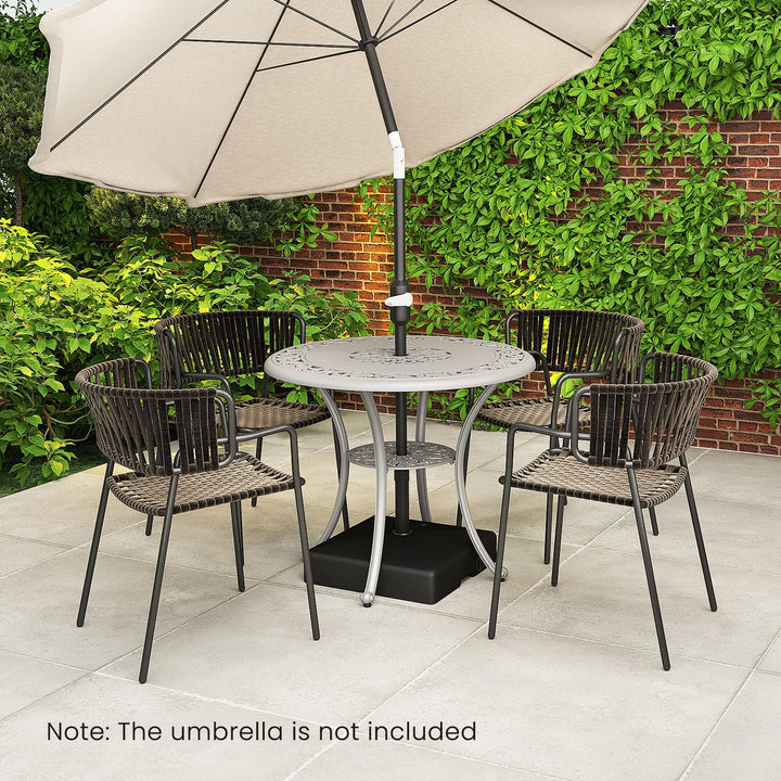Giantex 132 lbs Fillable Patio Umbrella Stand with Retractable & Removable Pull Rod