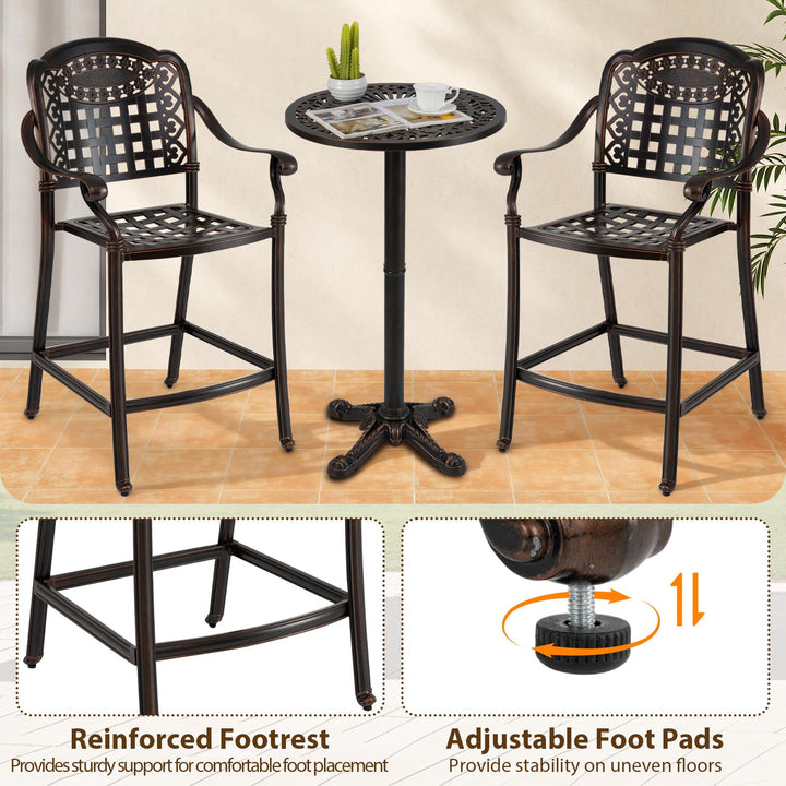 Giantex Outdoor Bar Stools Set of 2/4 Cast Aluminum