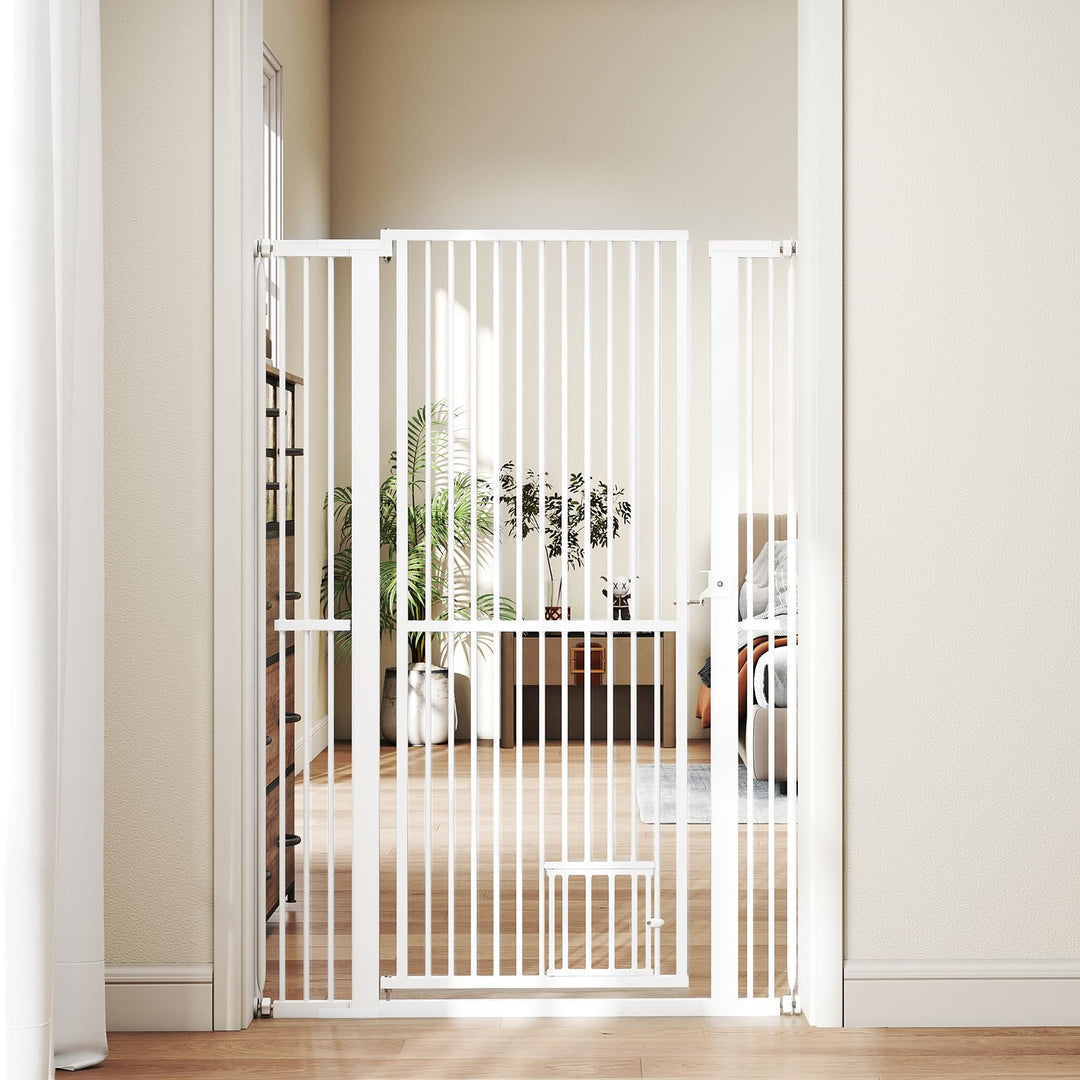 Giantex 59” Extra Tall Pet Gate Heavy-Duty Metal Cat Gate with Wide Opening