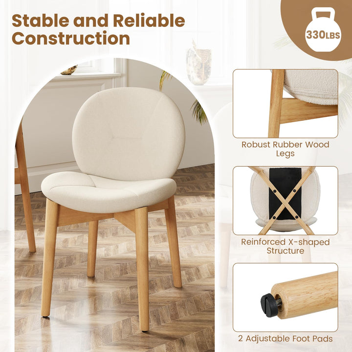 Giantex Soft Upholstered Boucle Kitchen Chairs with High-Density Sponge Padded