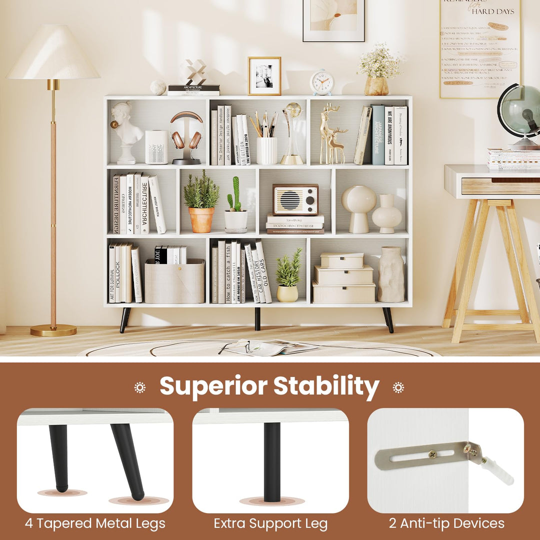 Giantex 10 Cube Bookcase with 5 Metal Legs for Living Room