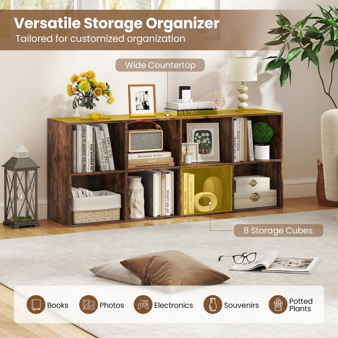 Giantex Floor Standing Bookshelf with Storage and 2 Anti Tipping Kits