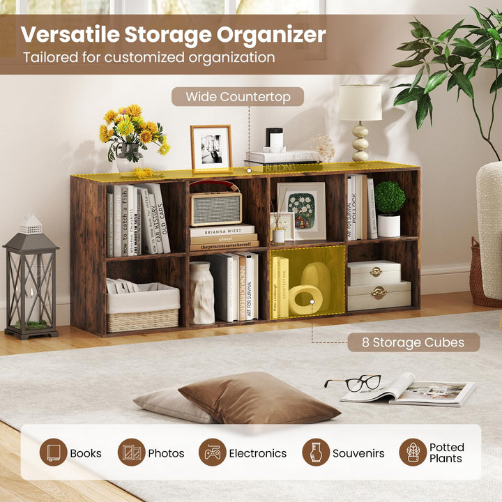 Giantex Floor Standing Bookshelf with Storage and 2 Anti Tipping Kits