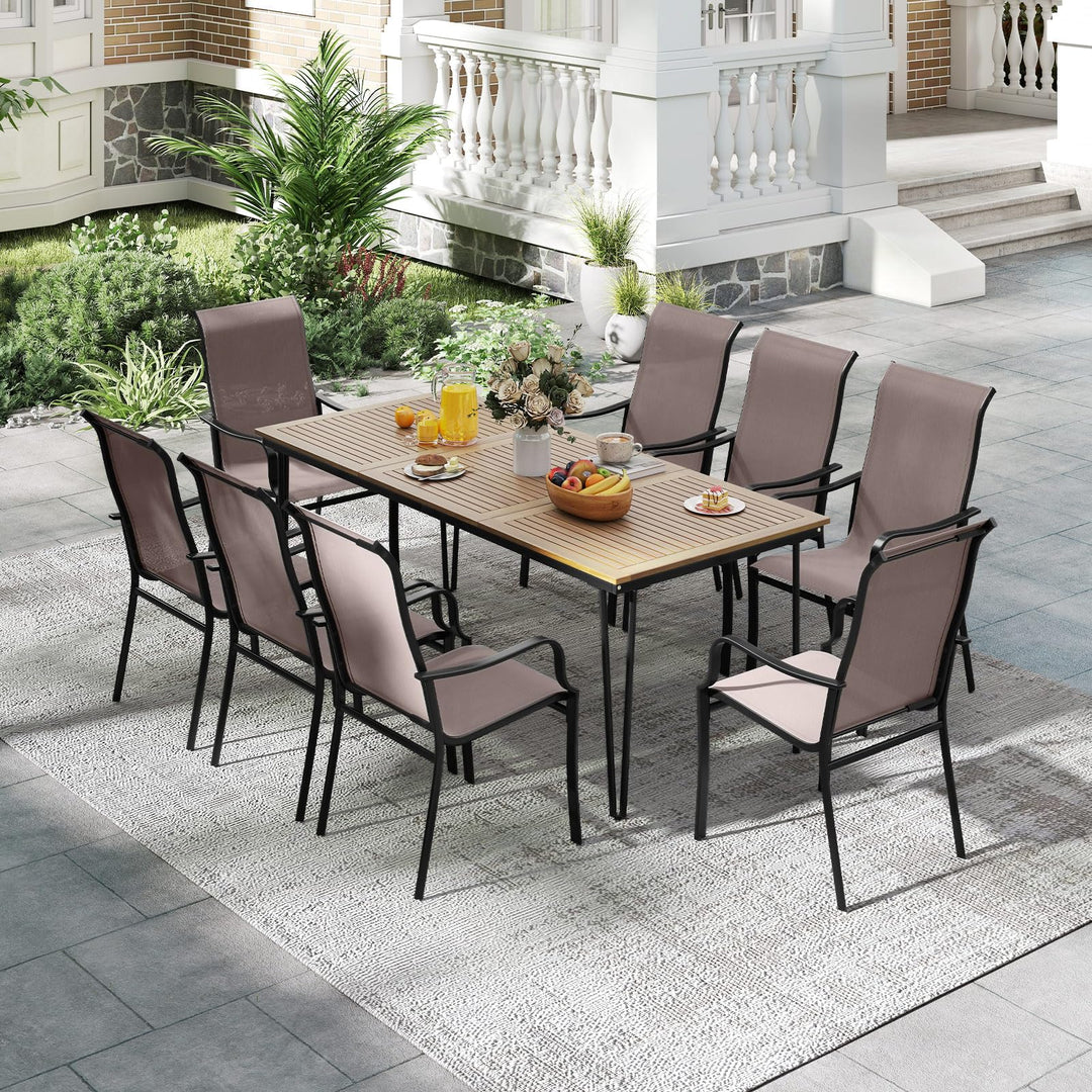 Giantex High Backrest Outdoor Chairs with Wide Seat All-Weather Mesh Fabric