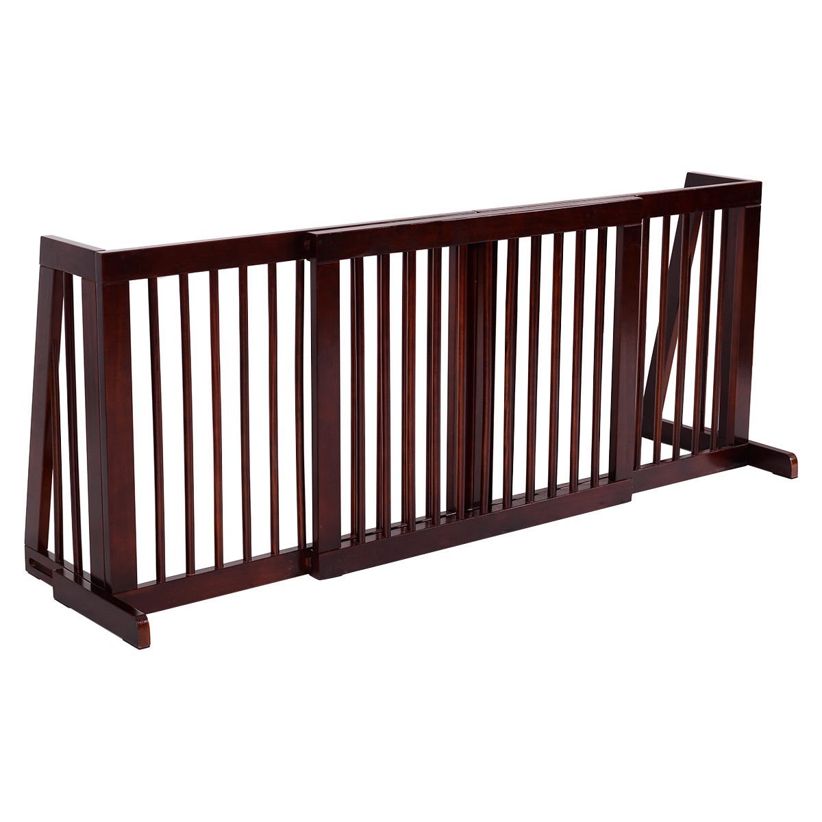 Adjustable Freestanding Pet Gate Step Over Fence - Giantex