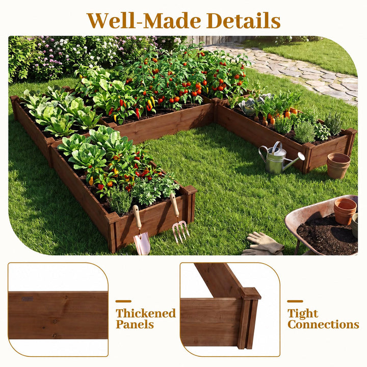 GIANTEX U-Shaped Raised Garden Bed with Open Bottom For Vegetables