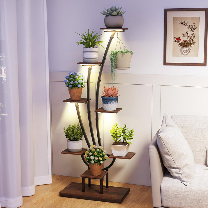 Giantex Plant Stand Indoor  8-Tier 62" Tall Corner Metal Plant Shelf for Multiple Plants