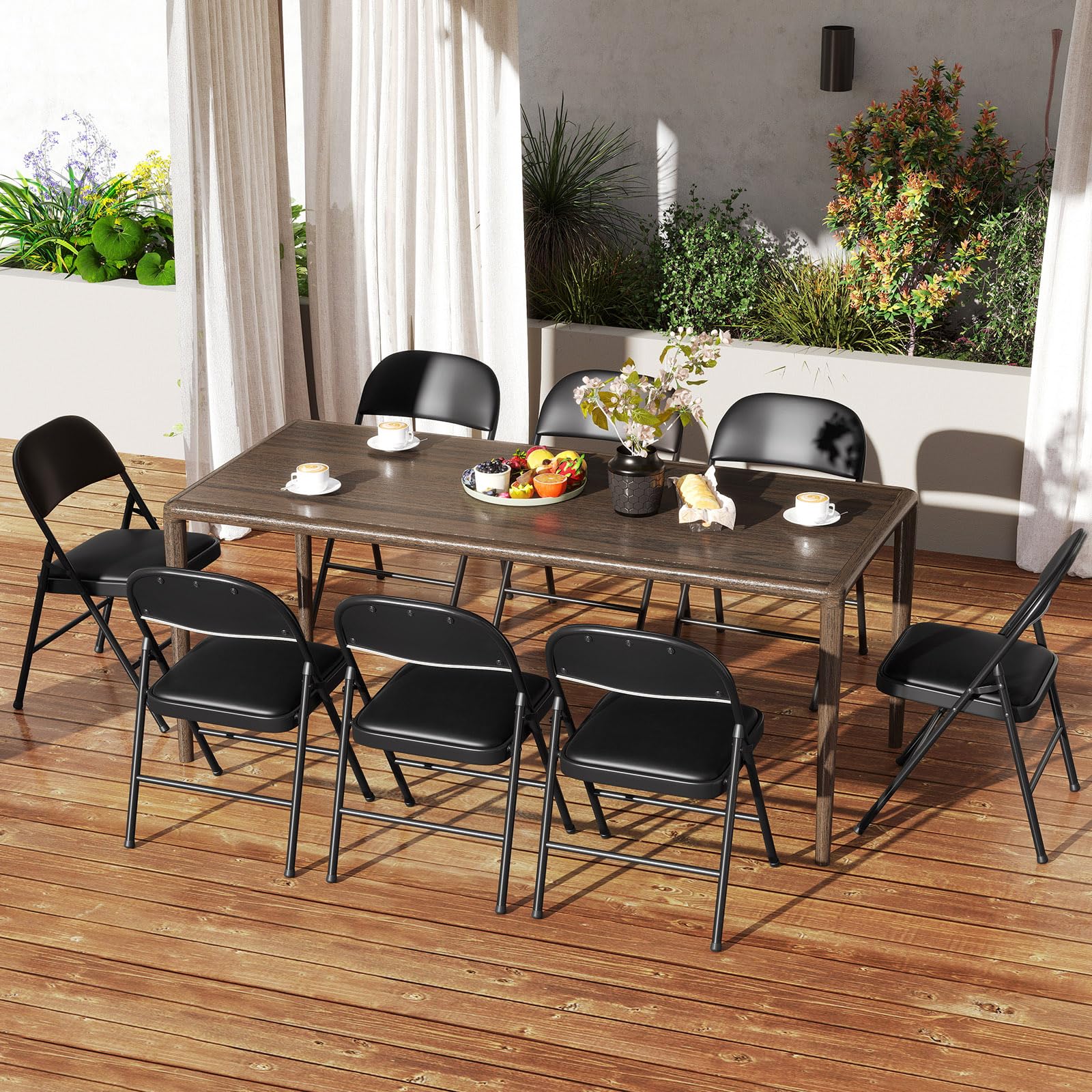Giantex Portable Party Chairs with Metal Frame