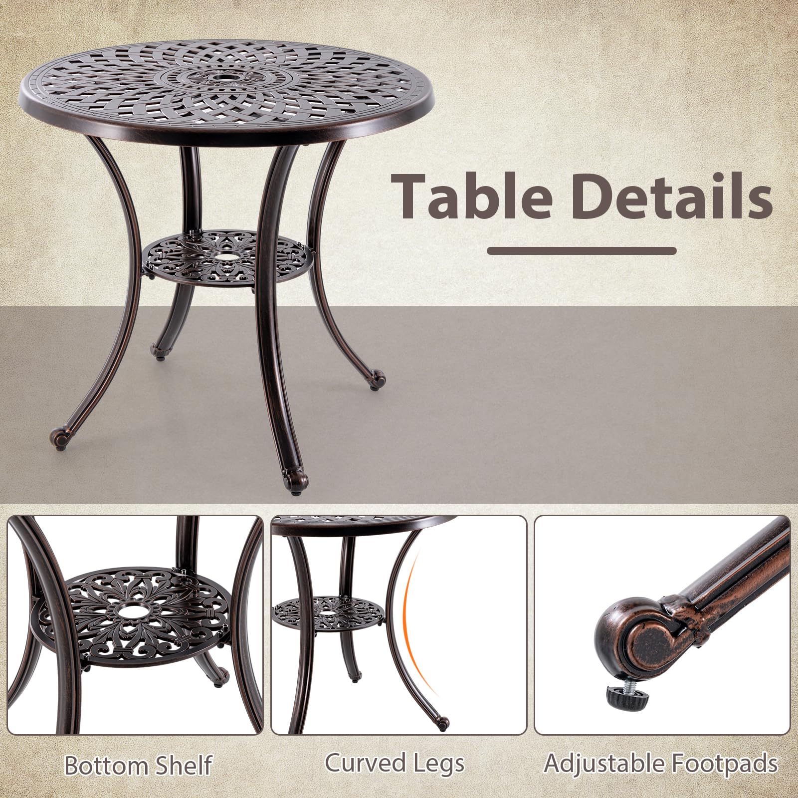 Giantex 31” Patio Bistro Table