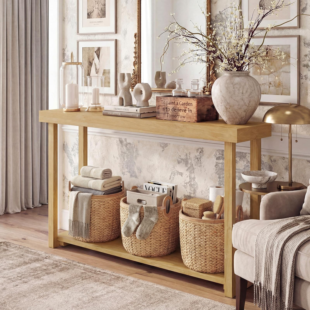 Giantex 46" Solid Wood Console Table(46" x 12" x 32")