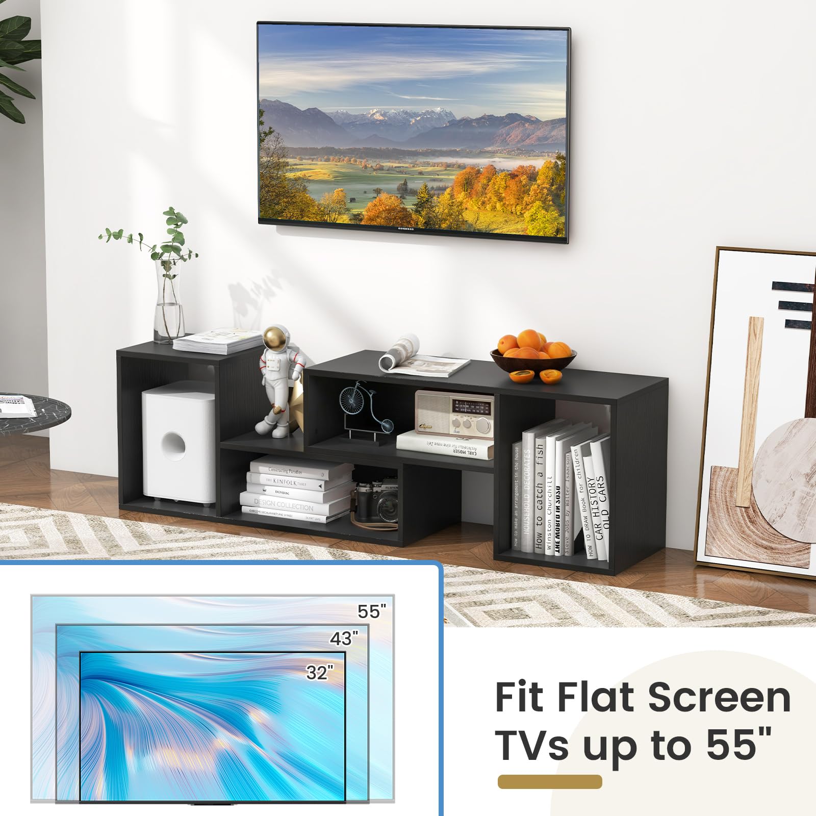 Giantex Bookshelf TV Stand for TVs up to 55"