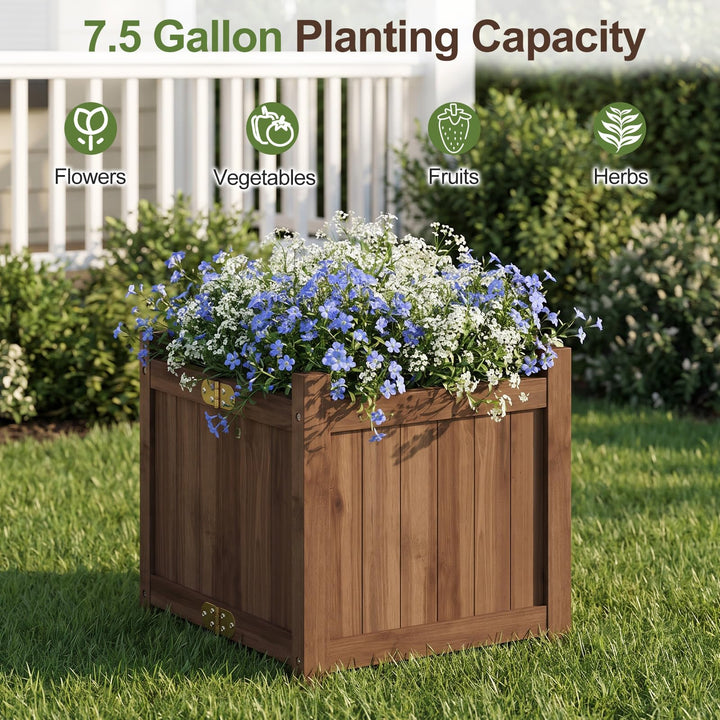 GIANTEX 15" Folding Wooden Planter Box with Removable Bottom (1/2)