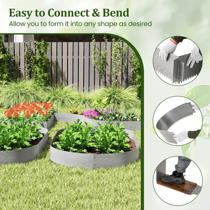 Giantex 6 Pack Galvanized Steel Landscape Edging