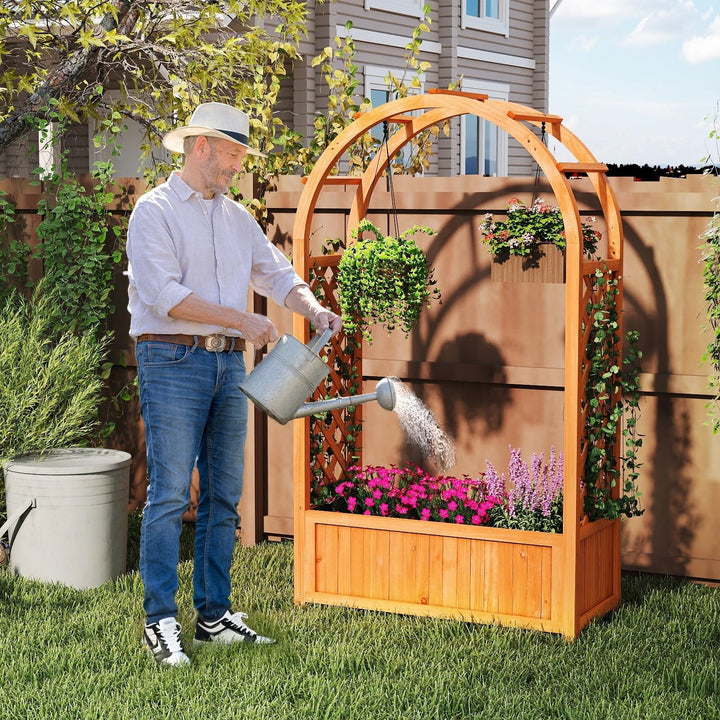 Giantex Raised Garden Bed with Arch Trellis