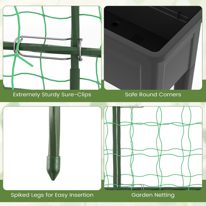 Giantex Raised Garden Bed with Legs and Trellis for Climbing Plants