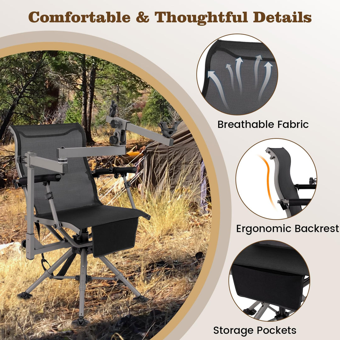 Hunting Blind Goplus Hunting Chair, 360u00b0 Swivel Chair With