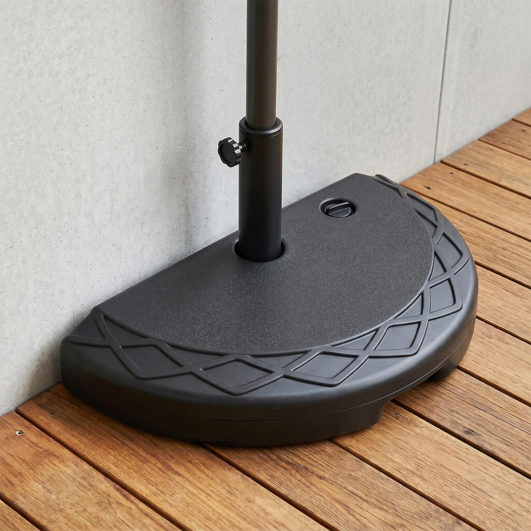 Giantex Half Round Patio Umbrella Base | 44 lbs Fillable Half Umbrella Stand with 1.5