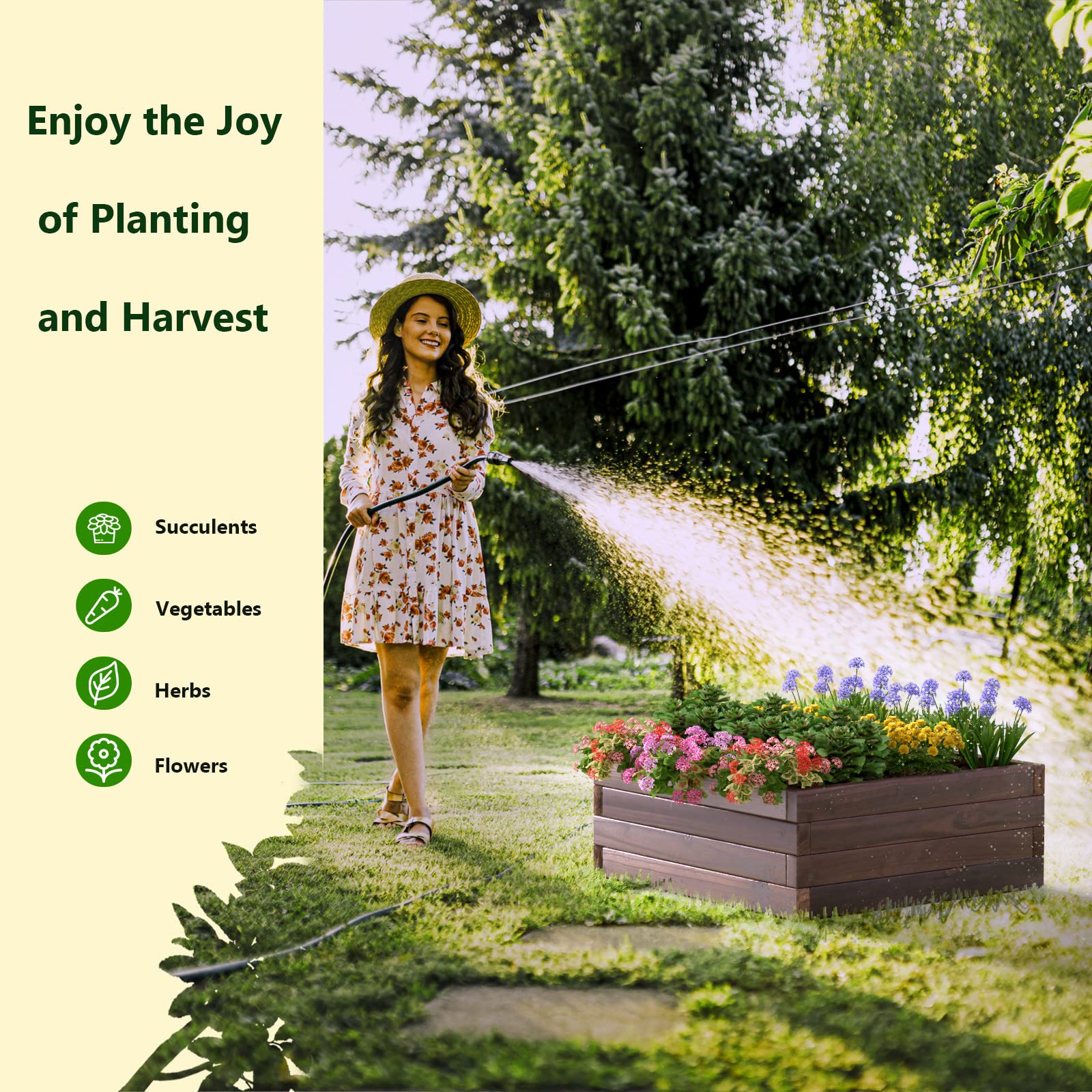 Brown Raised Garden Bed,  24'' L x 24'' W x 10''H